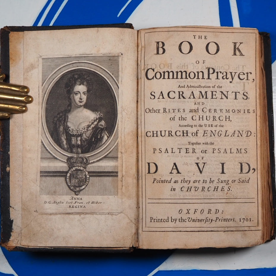 Book of common prayer, and...Psalter or Psalms of David.Church of England>>RARE QUEEN ANNE PRAYER BOOK AND PSALTER with ASSOCIATION<< Publication Date: 1701 Condition: Good