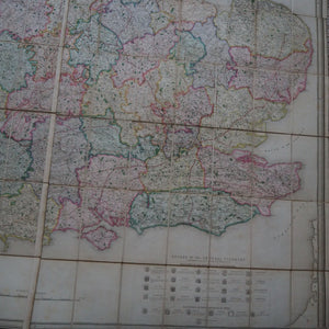 Map of England & Wales Divided into Counties, Parliamentary Divisions and Dioceses. Shewing the Principal Roads, Railways, Rivers and Canals. Publication Date: 1840 Condition: Very Good