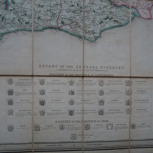 Map of England & Wales Divided into Counties, Parliamentary Divisions and Dioceses. Shewing the Principal Roads, Railways, Rivers and Canals. Publication Date: 1840 Condition: Very Good