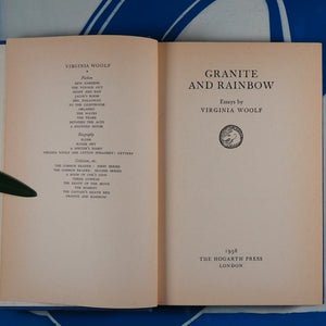 Granite & Rainbow, Essays. VIRGINIA WOOLF. Publication Date: 1958 Condition: Very Good
