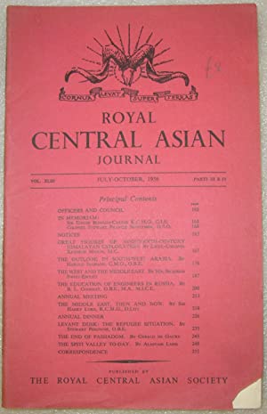 Royal Central Asian Society Journal, Vol XLIII, July-October 1956, Parts III & IV