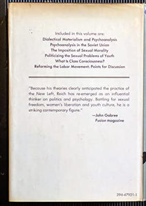 SEX~POL. ESSAYS, 1929-1934. Edited By Lee Baxandall. Introduction By Bertell Ollman. Translated By Anna Bostock, Tom DuBose and Lee Baxandall. William Reich ISBN 10: 0394479211 / ISBN 13: 9780394479217 Condition: Good