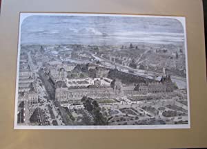 Panoramic View of Paris, with the Louvre and Rue de Rivoli completed. Illustration for The Illustrated London News, 1855. Publication Date: 1855 Condition: Very Good