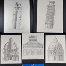 Load image into Gallery viewer, [SET OF 5 ENGRAVINGS OF THE LEANING TOWER or CAMPANILE , PISA CATHEDRAL &amp; PISA BAPTISTRY from] Architecture of the Middle Ages in Italy. GEORGE LEDWELL TAYLOR &amp; EDWARD CRESY (Architectural Draughtsman). JAMES CARTER (Engraver) Publication Date: 1829
