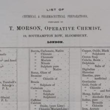 Load image into Gallery viewer, Medicines, their uses and mode of administration. Second Edition. [with] List of Chemical &amp; Pharmaceutical Preparations [ephemera]. J.[ohn] Moore Neligan [with] T.MORSON, OPERATIVE CHEMIST [ephemera] Publication Date: 1847 Condition: Very Good
